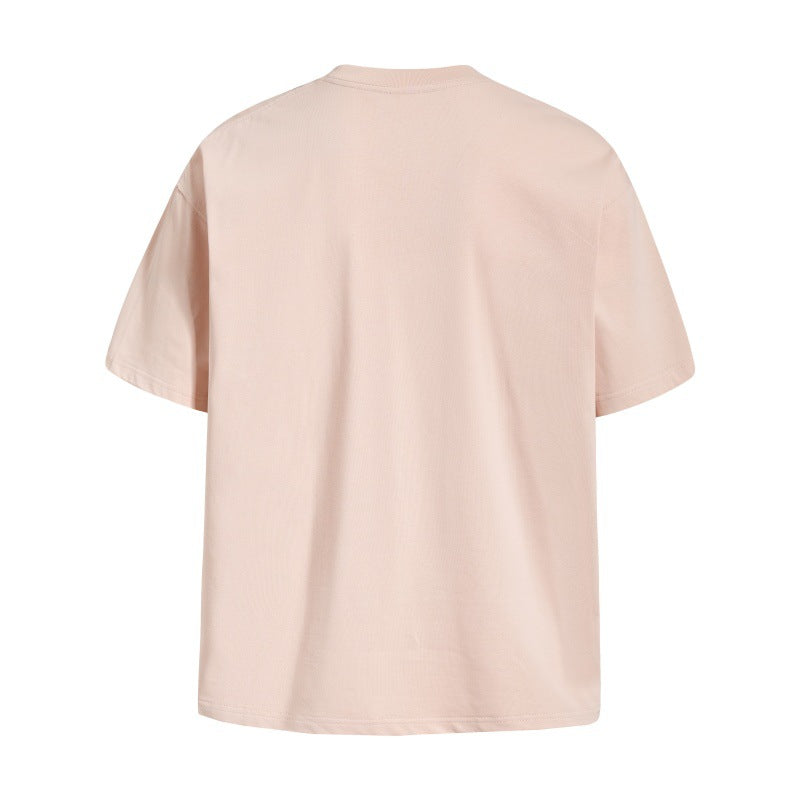 Cartoon teddy bear letter short sleeved T-shirt