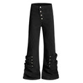 Slanted button open front pants
