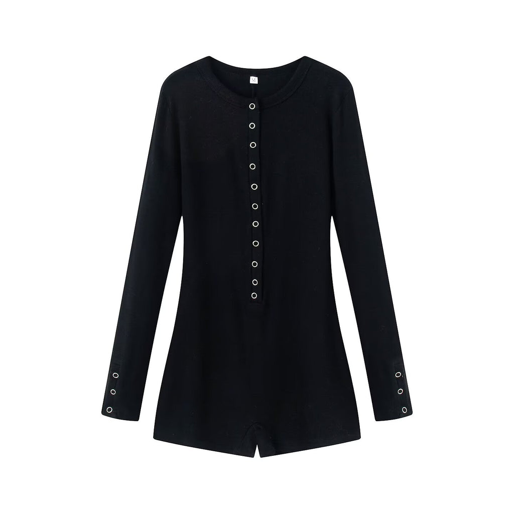 French stretch slim fitting jumpsuit for women