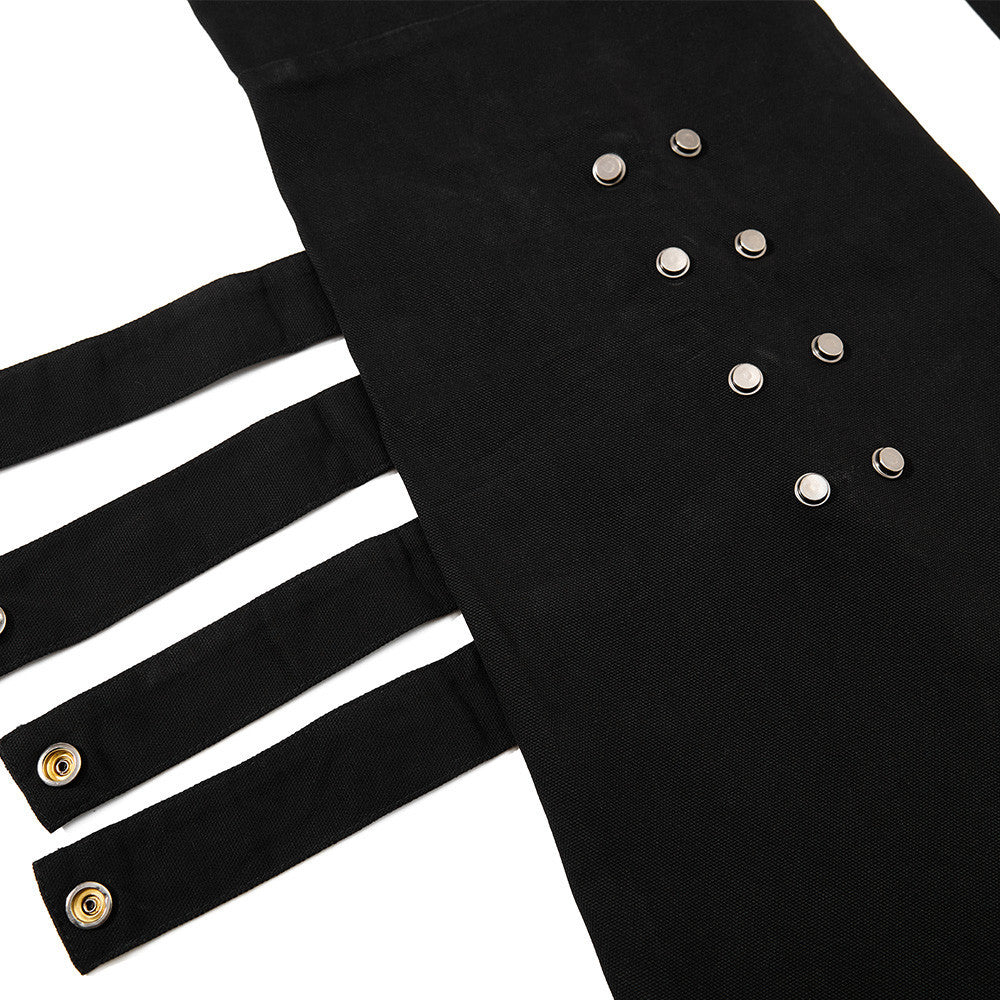 Slanted button open front pants